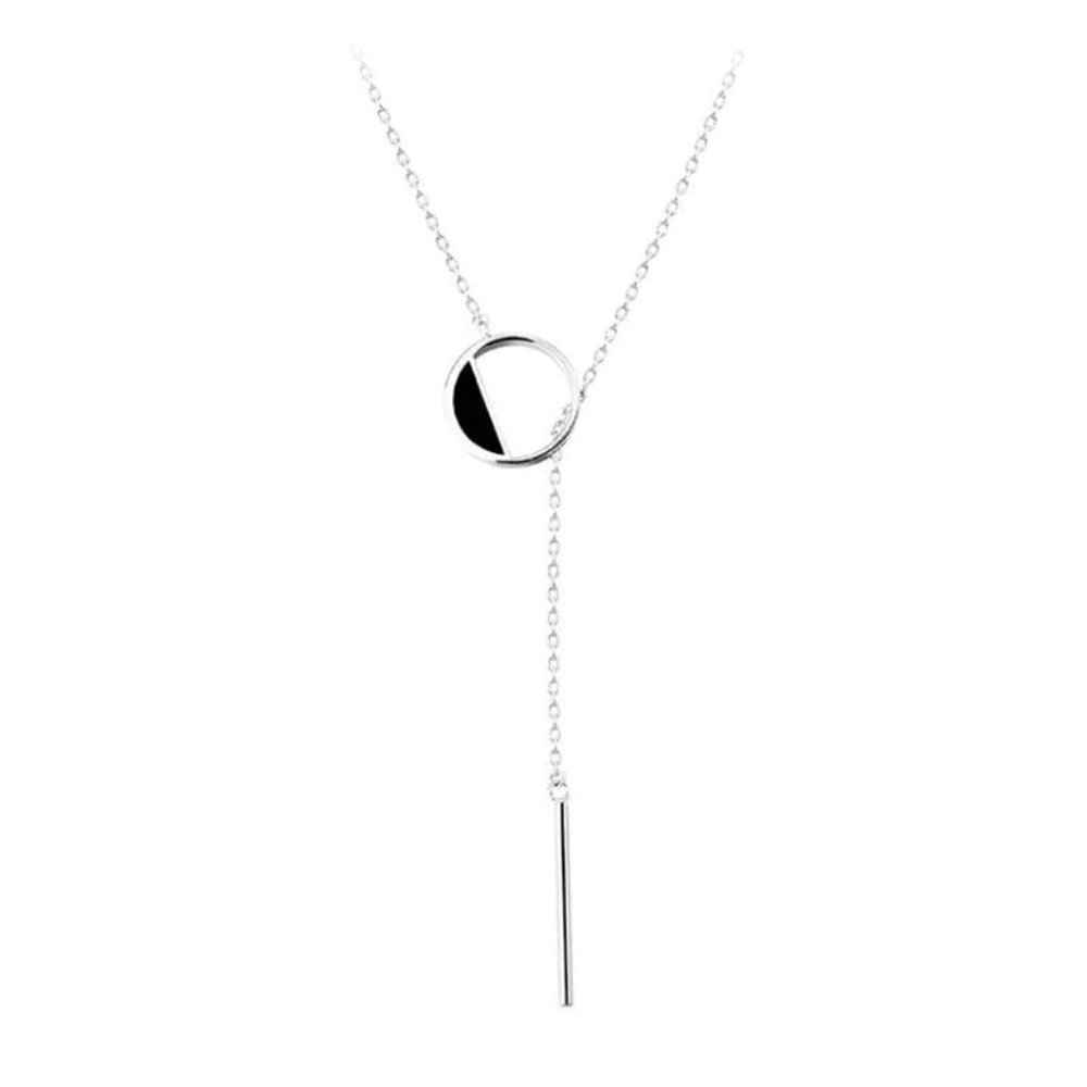 *NEW 925 Sterling Silver Bar Circle Necklace C1 - Picture 6 of 6